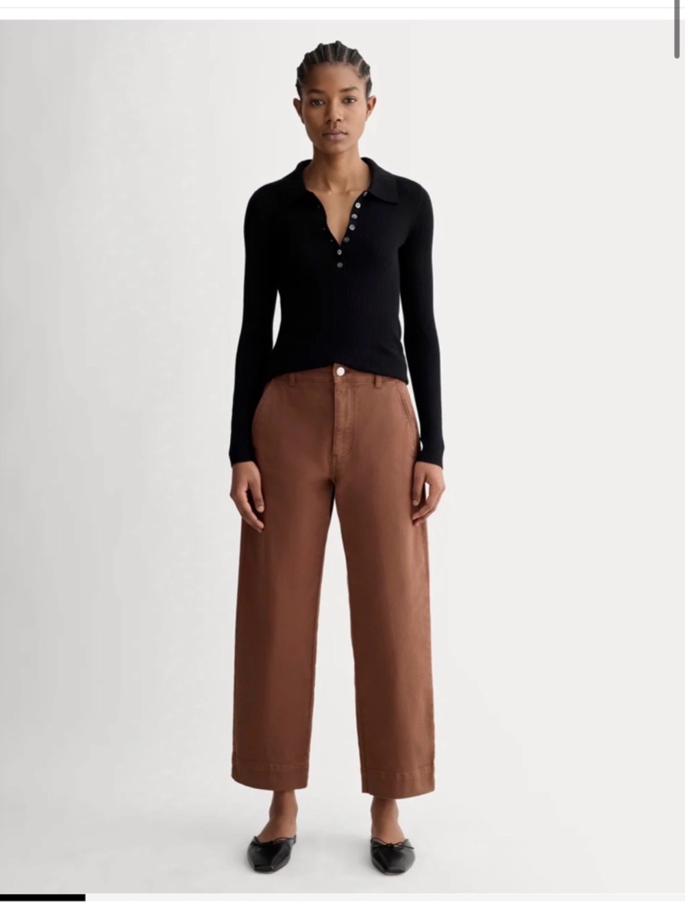Everlane Utility Straight Leg Pant in Red